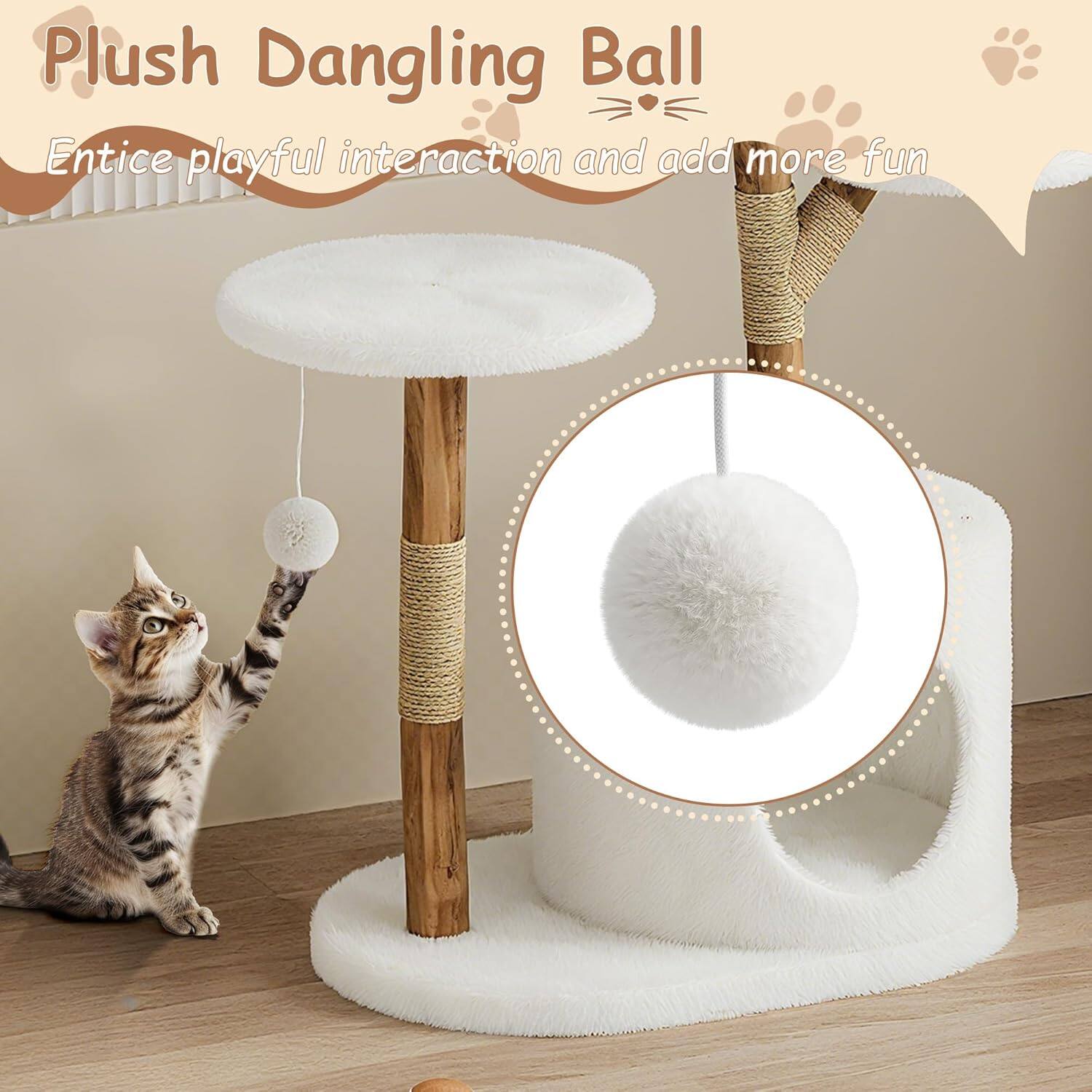 Plush Dangling Ball  
Entice playful interaction and add more fun