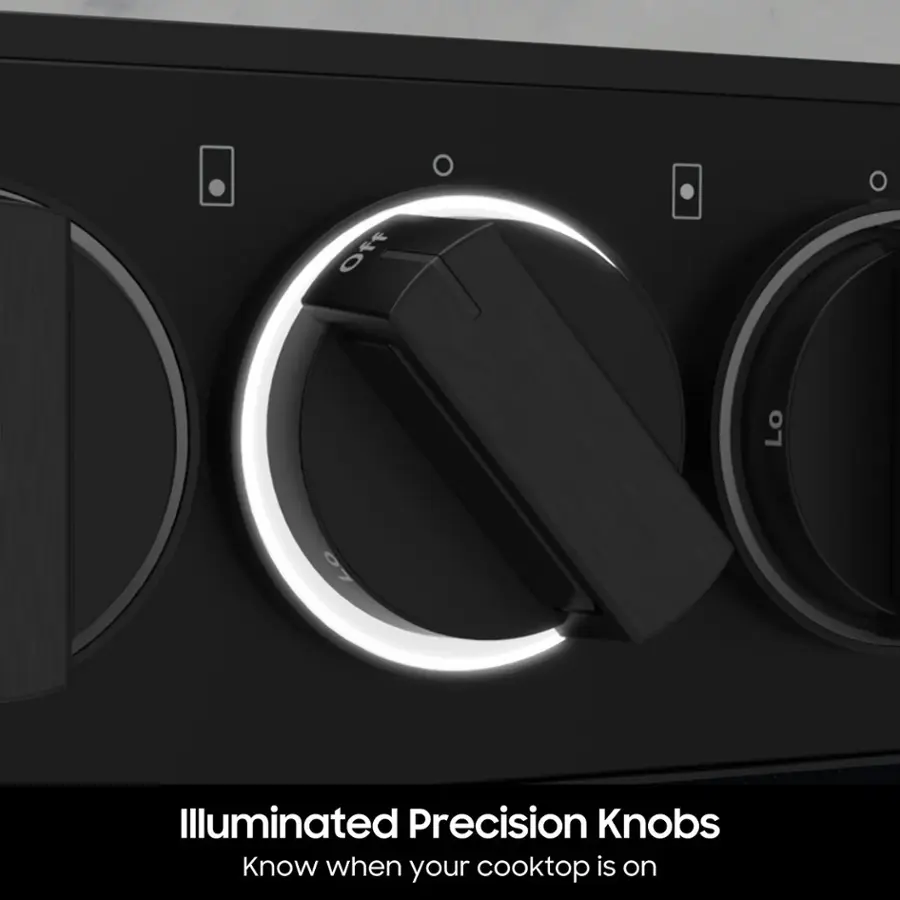 Illuminated Precision Knobs Know when your cooktop is on.
