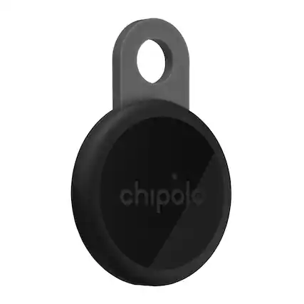 Front. Chipolo - LOOP Rechargeable Device Tracking Tag 1 Pack - Charcoal.