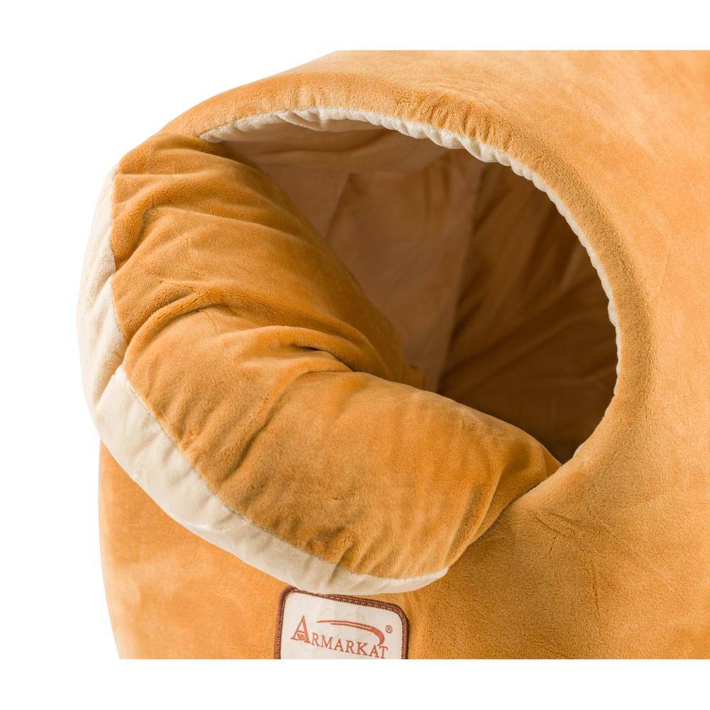 Alt View 4. Armarkat - Cat Bed Brown and Ivory - Brown.