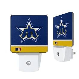 Keyscaper - Seattle Mariners Throwback Logo Stripe Design Nightlight 2-Pack - Multicolor