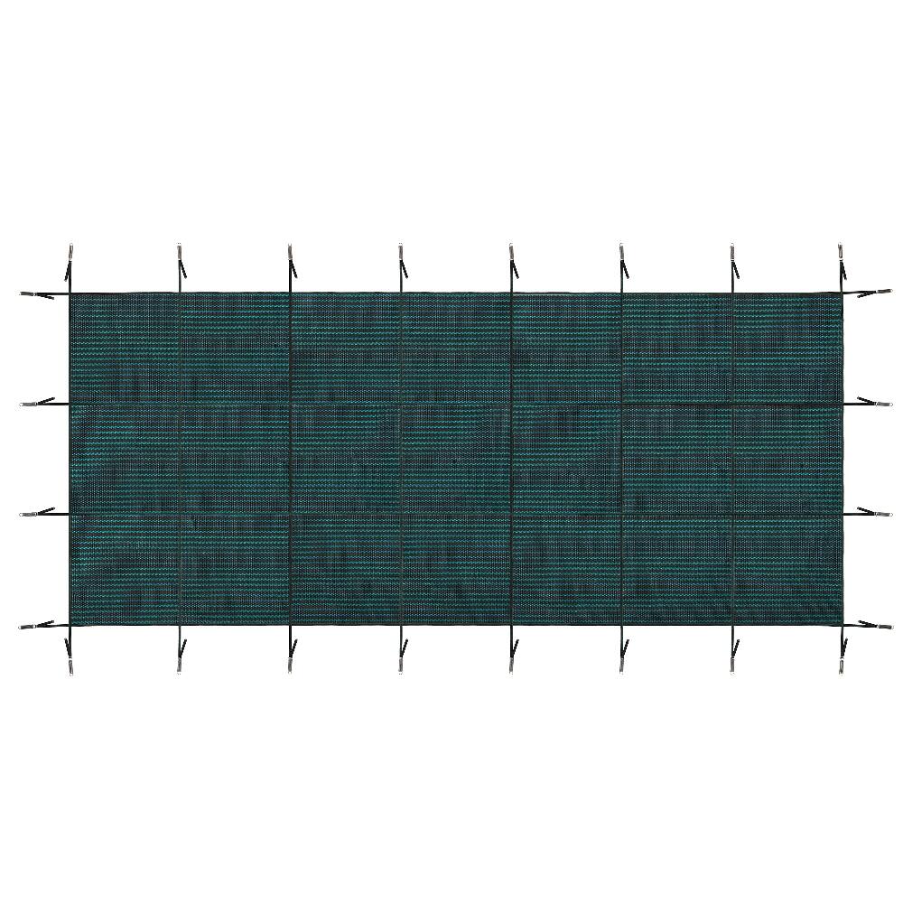 Alt View 3. Ropilly - Ropilly 16x34ft rectangular pool safety cover, Green Mesh, Triple Stitched Polypropylene.