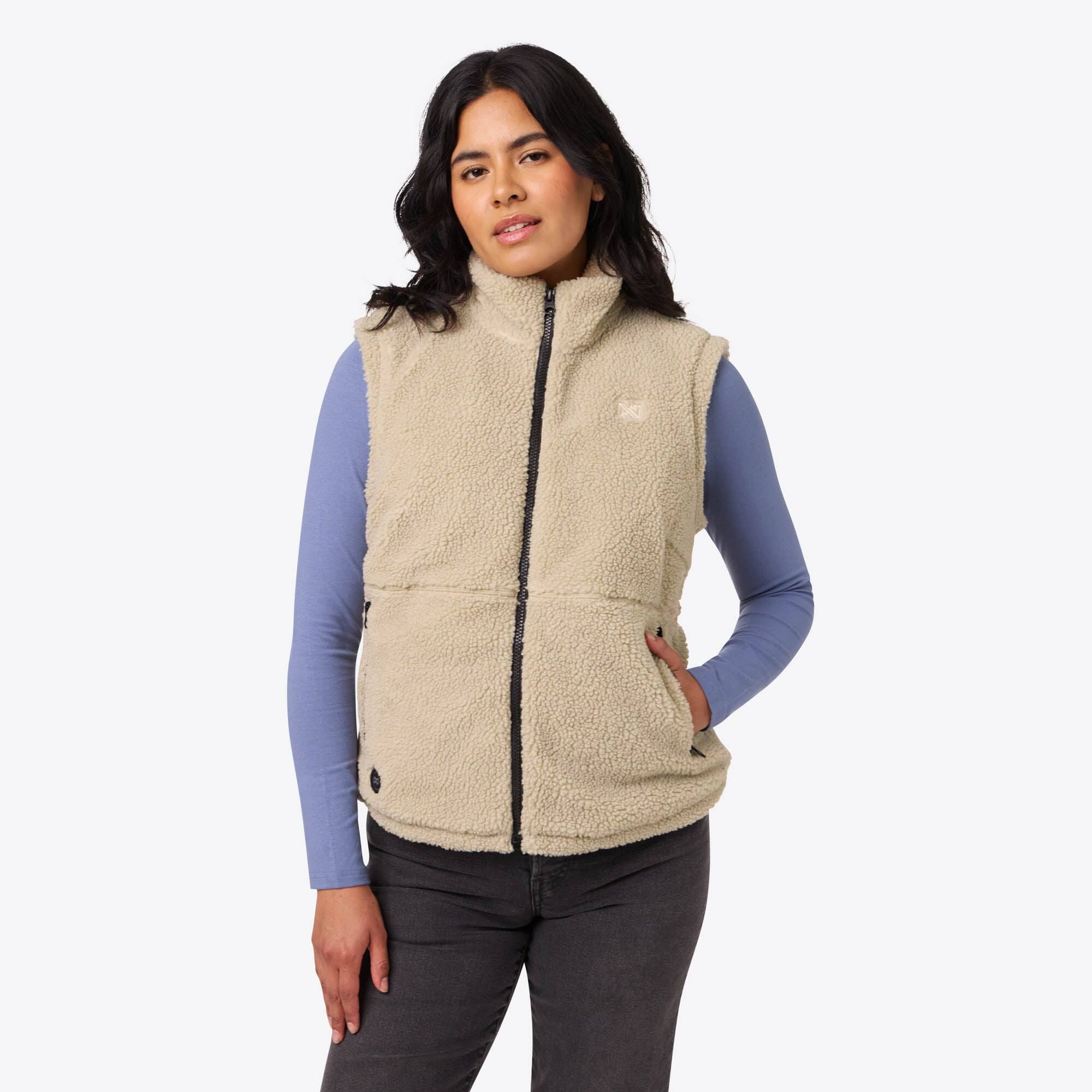 Alt View 4. Mobile Warming - Women's Upland Sherpa Heated Vest - Coffee.