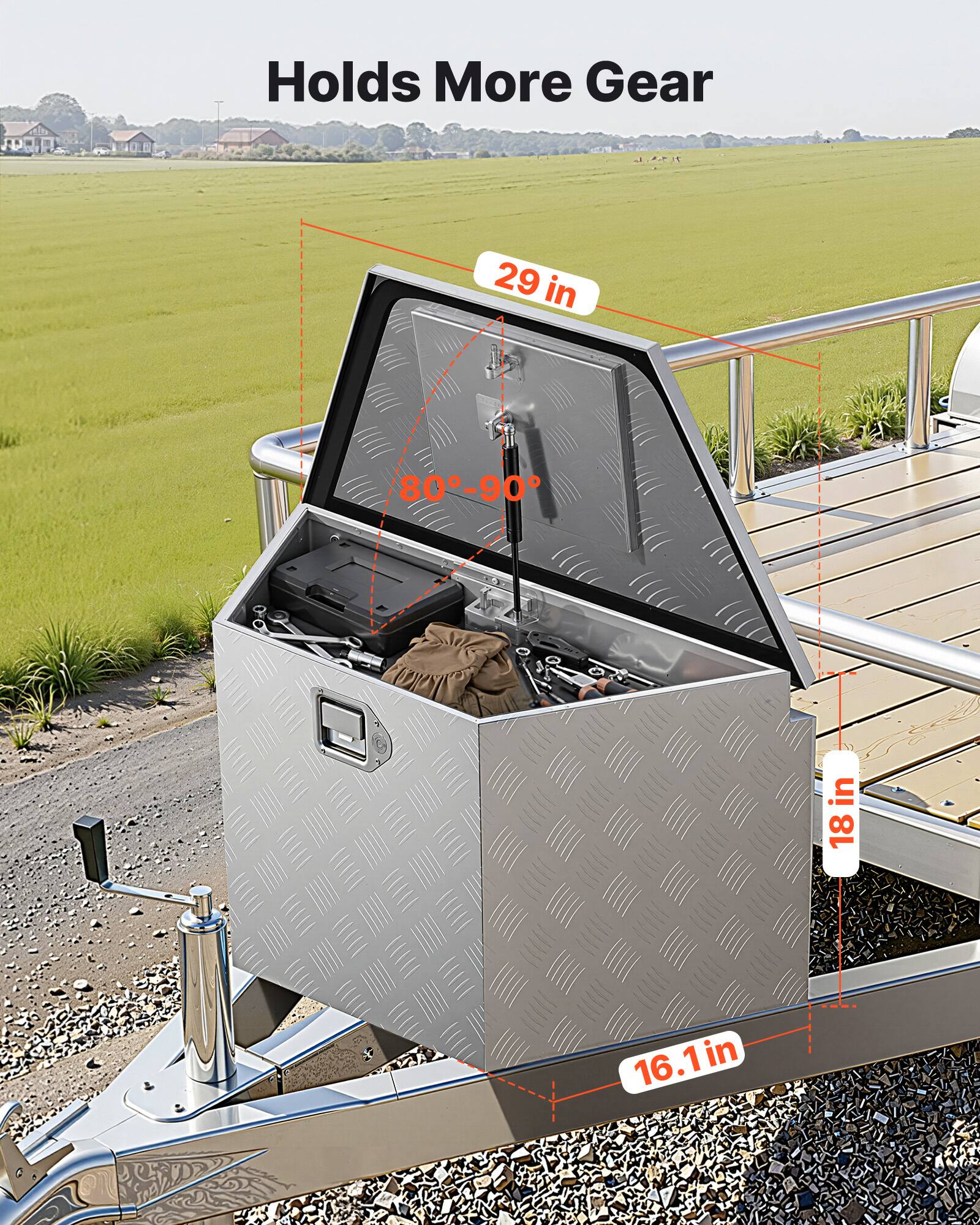 Holds More Gear  
29 in  
80°-90°  
18 in  
16.1 in