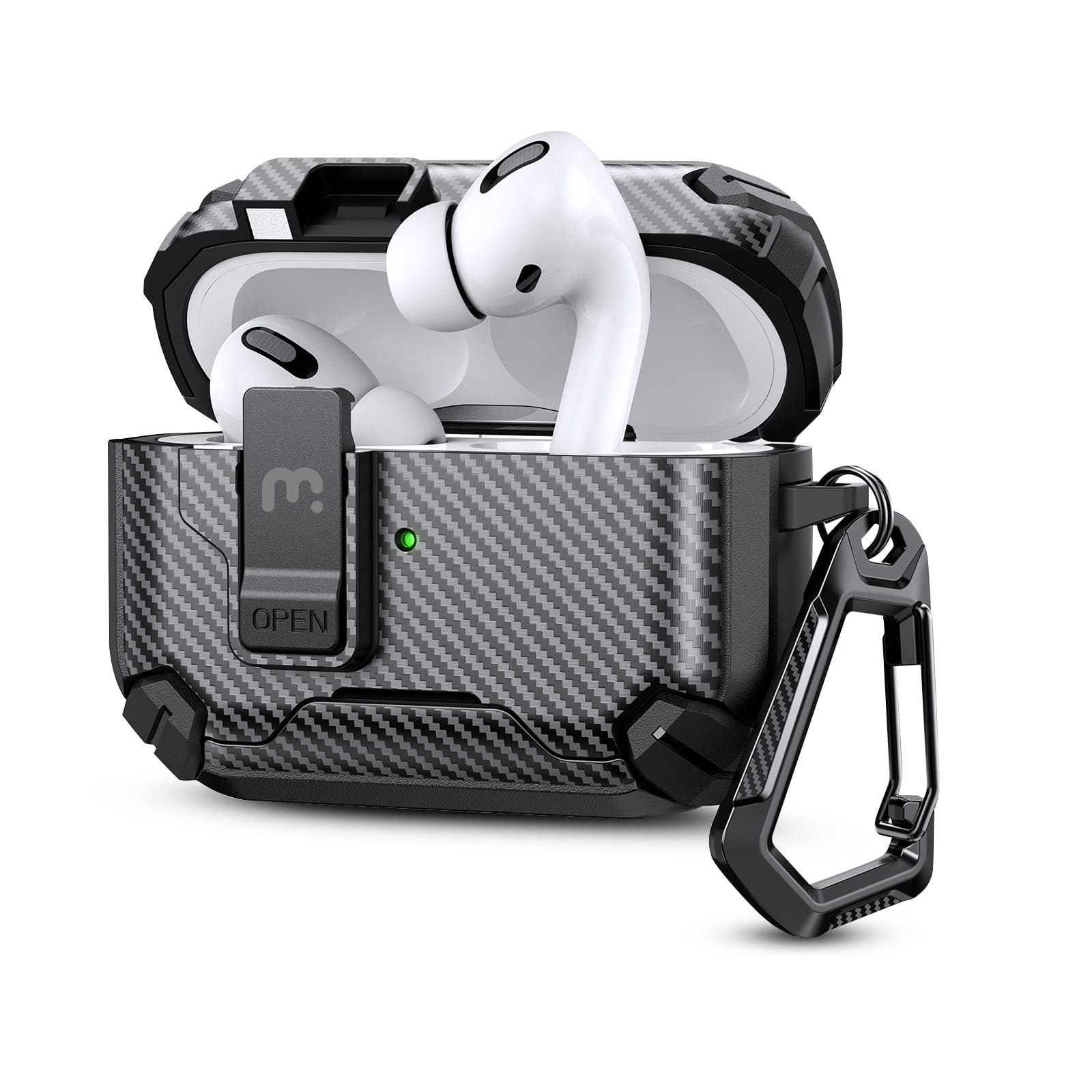 Mybat Pro - Magnetic Locking AirPods Case for Apple AirPods Pro 3 with Wireless Charging Case - Black