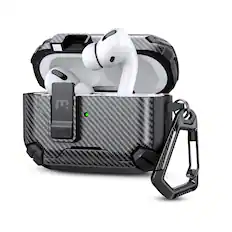 Front. Mybat Pro - Mybat Pro - SafeSound Magnetic Locking Case for Apple AirPods Pro 3 with Wireless Charging Case - Black.