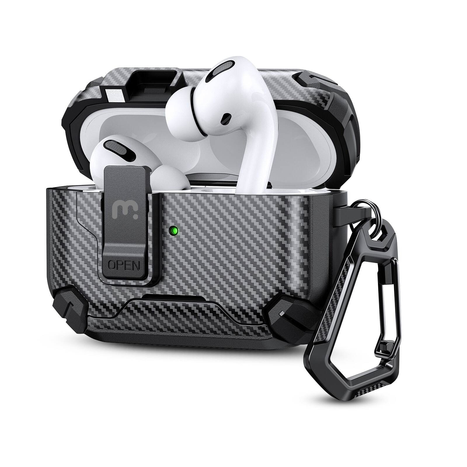 Front. Mybat Pro - MyBat Pro Magnetic Locking AirPods Case for Apple AirPods Pro 3 with Wireless Charging Case - Black - Black.