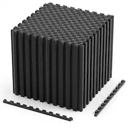 Costway - 36 PCS Puzzle Exercise Mat, EVA Foam Interlocking Floor Tiles for Home Gym - Black