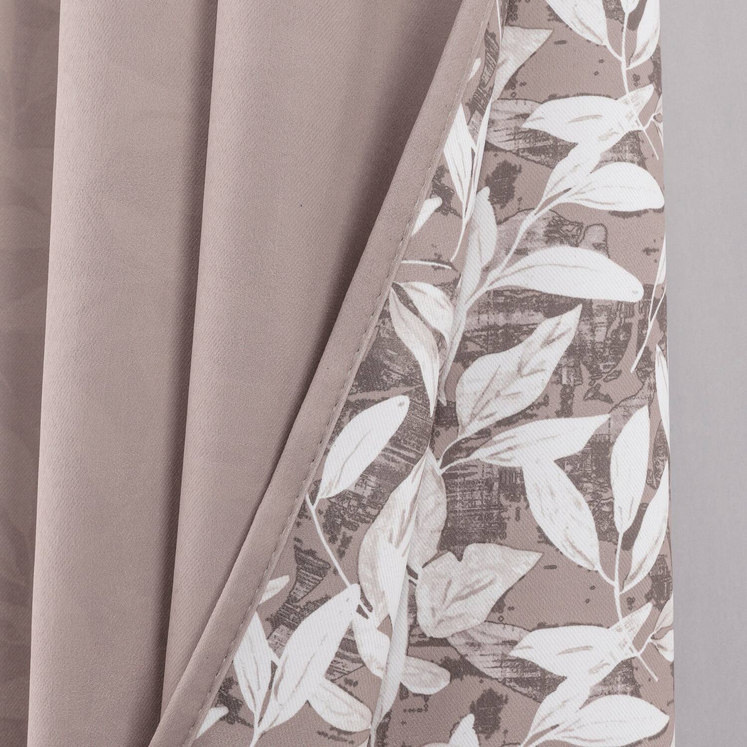 Alt View 2. RT Designers Collection - RT Designers Collection 100% Polyester 190 GSM Marina Revisible Blackout Grommet Curtain Panel 54" x 95" Taupe - Taupe.