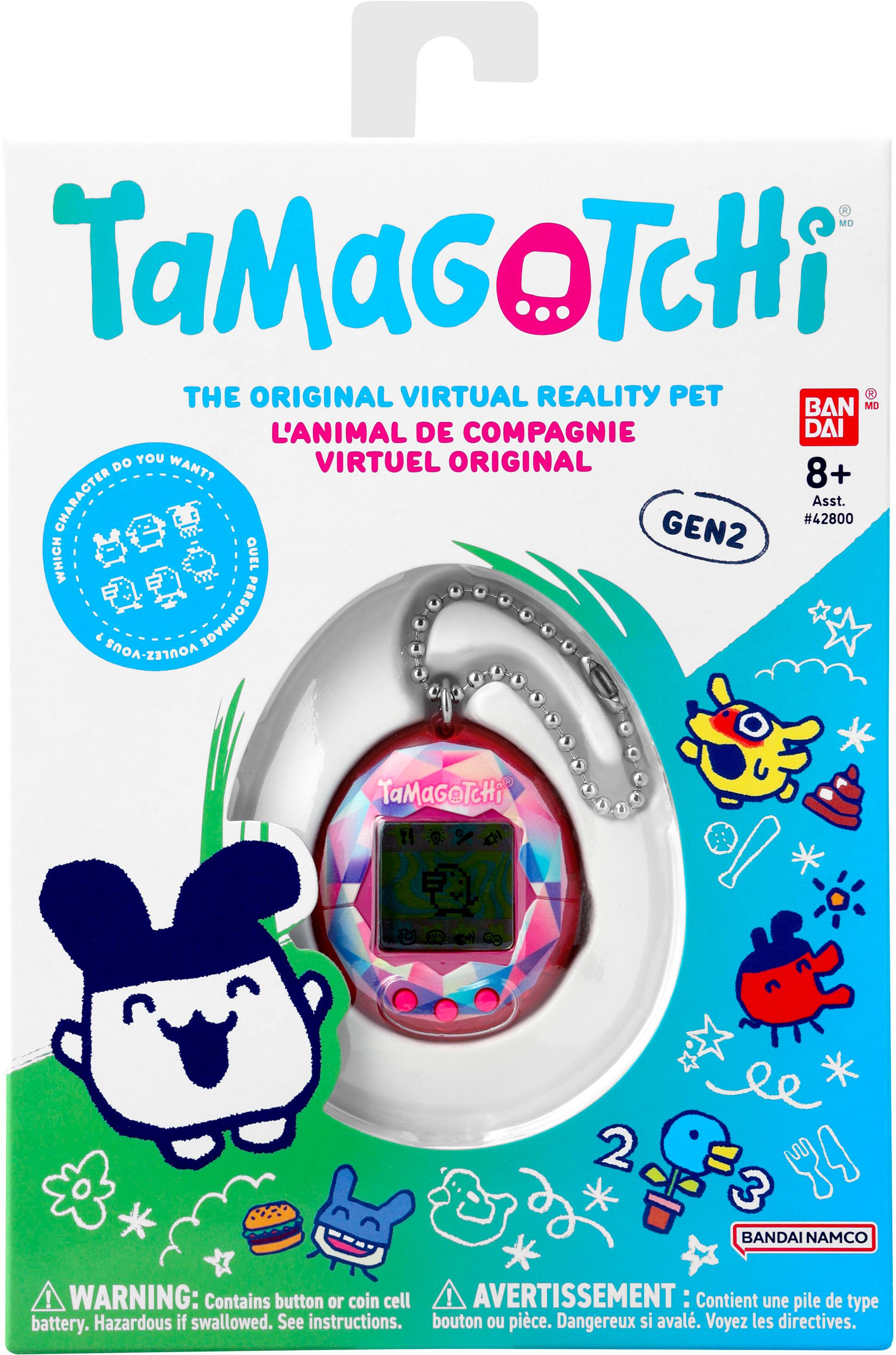 TaMaGOTcHi is the original virtual reality pet. It is a L'Animal de Compagnie, a virtual pet that comes with a Tamagochi character. The packaging warns that it contains a button or coin cell, which can be hazardous if swallowed. The instructions should be followed to ensure safety.