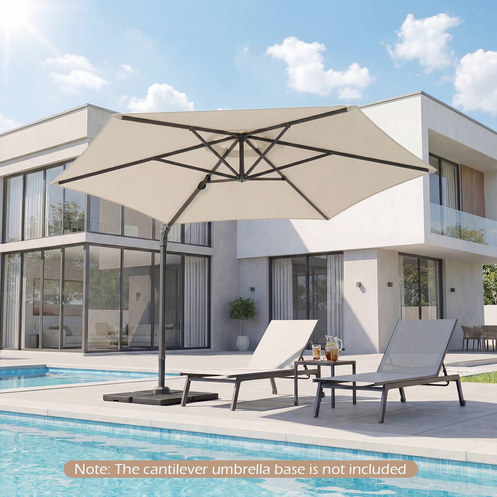 Note: The cantilever umbrella base is not included