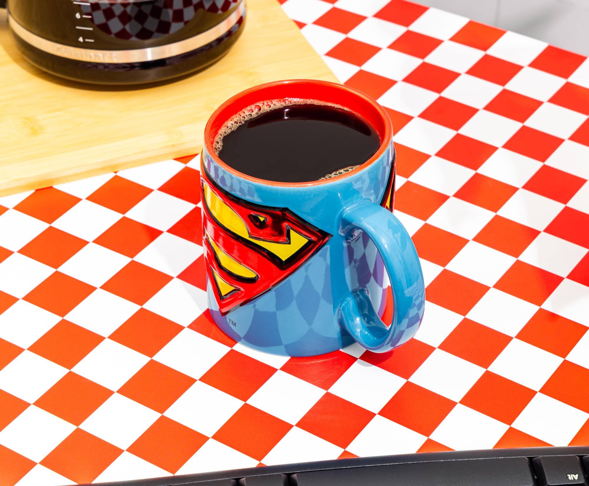 Alt View 6. Silver Buffalo - DC Comics Superman Logo Embossed Foil 20-Ounce Ceramic Mug - Blue.