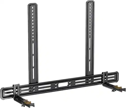 Front. Schertz - Universal Soundbar Mount for TVs – Works with Soundbars with or without Mounting Holes – Holds up to 15 lbs – Non-Slip B - Black.
