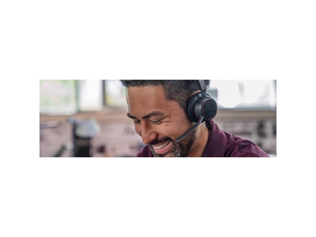 Alt View 9. HP - Poly Voyager Focus 2 USBC-C Headset - Teams Certified, Wired/Wireless, Stereo, Bluetooth - Blue.