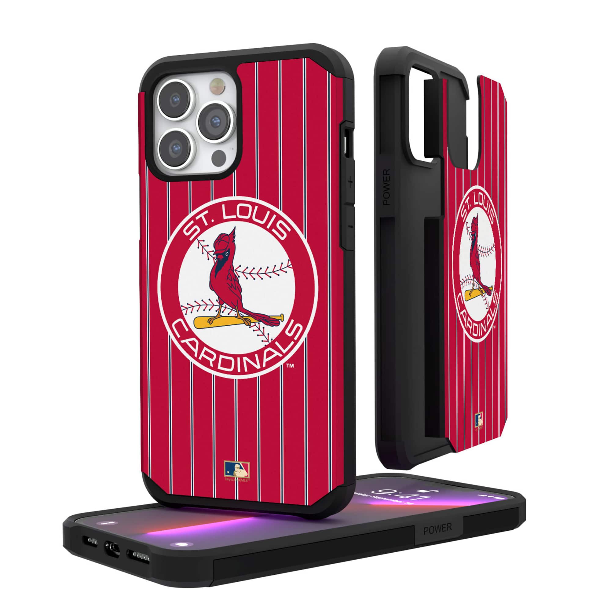 Keyscaper - MLB - St. Louis Cardinals - Red iPhone Pinstripe Cooperstown Design Rugged Case - 15 - Multicolor price history on PriceWatchPro