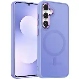 Equipd - Slim Case for Galaxy S25 FE 6.7" Translucent Matte, Drop-Resistant, Fingerprint-Proof, Magnetic Protective Case - Purple