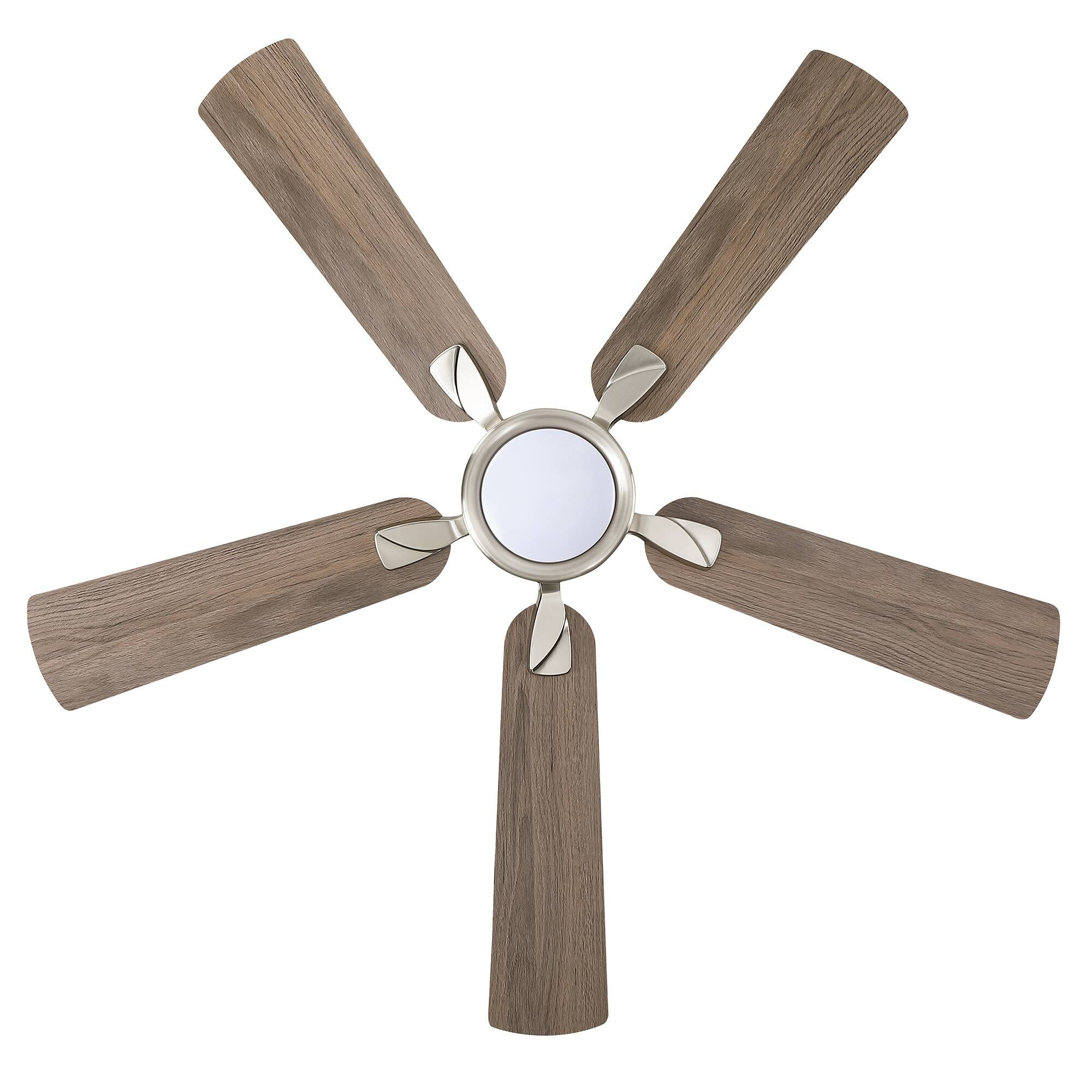 Alt View 6. Parrot Uncle - 52 in. Integrated LED Brushed Nickel Reversible Blades Ceiling Fan with Light and Remote - Brushed Nickel.