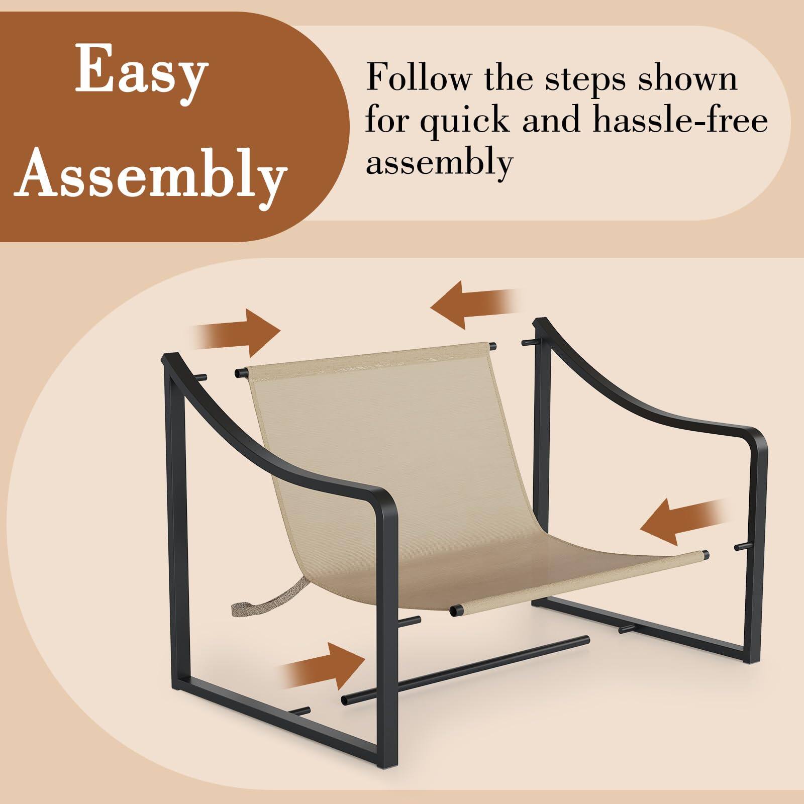 Easy Assembly

Follow the steps shown for quick and hassle-free assembly