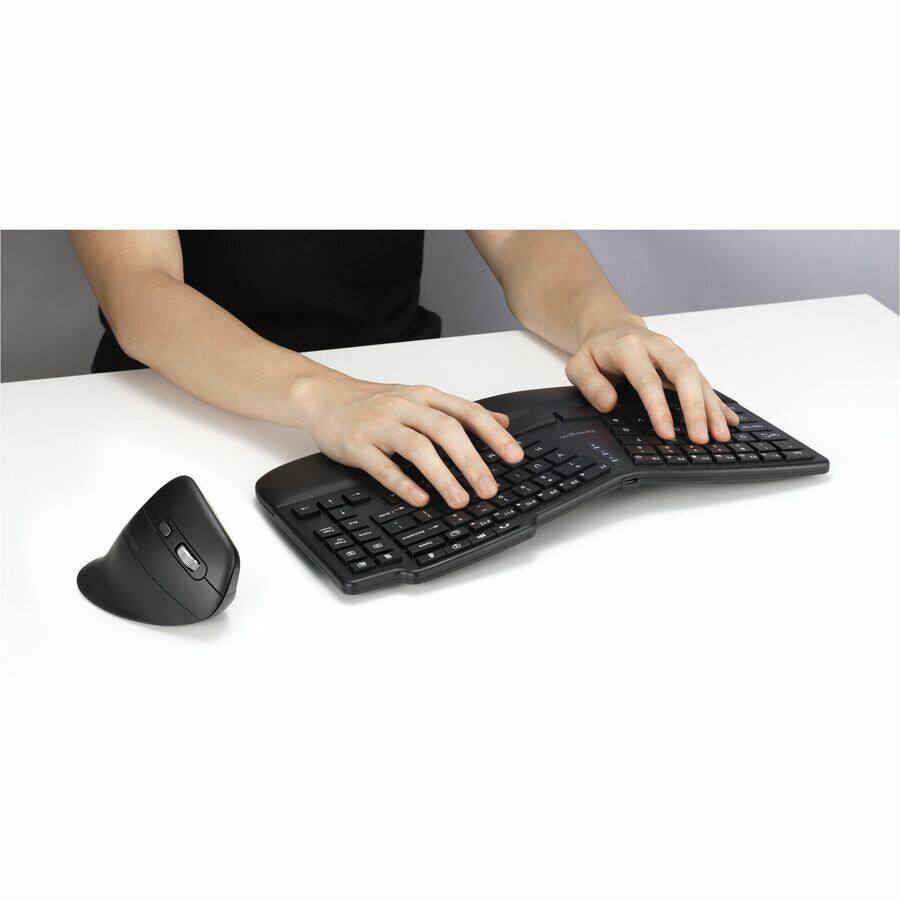 Alt View 7. Kensington - Kensington Pro Fit Ergo KM675 EQ Wireless Desktop Set - USB Type A Wireless Bluetooth/RF 2.40 GHz Keyboard - Black - USB - Unknown.