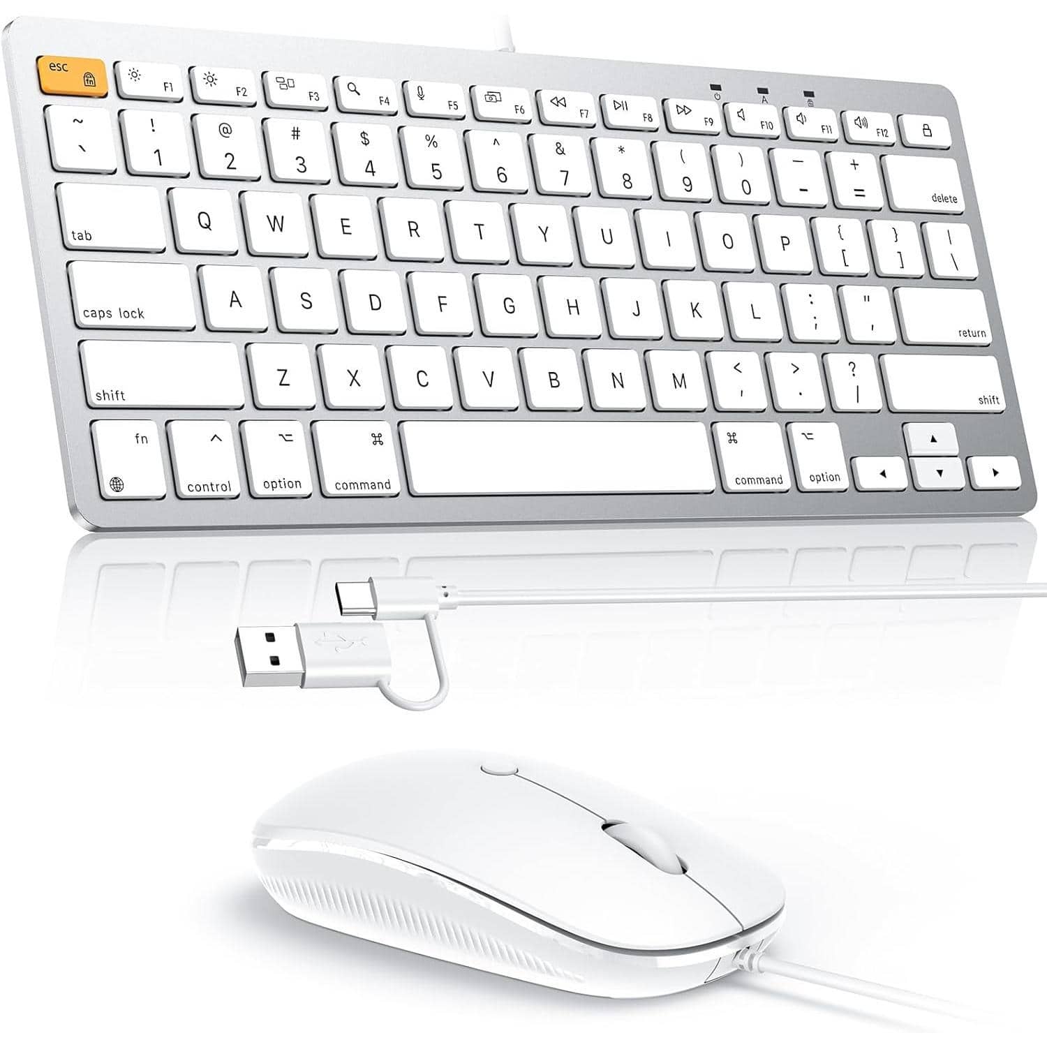 Earthley Blooms - Wired and Mouse Compatible with Dual Interface Type-C USB MacBook ProAir iMac miniPro Laptop - Default