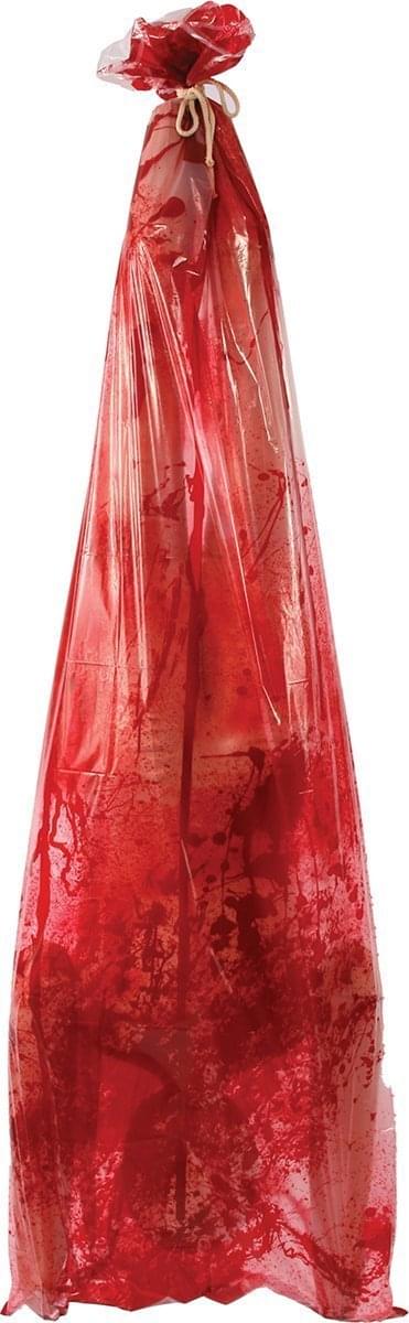 Front. Funworld - 6ft Bloody Body In Bag Halloween Décor - Red.