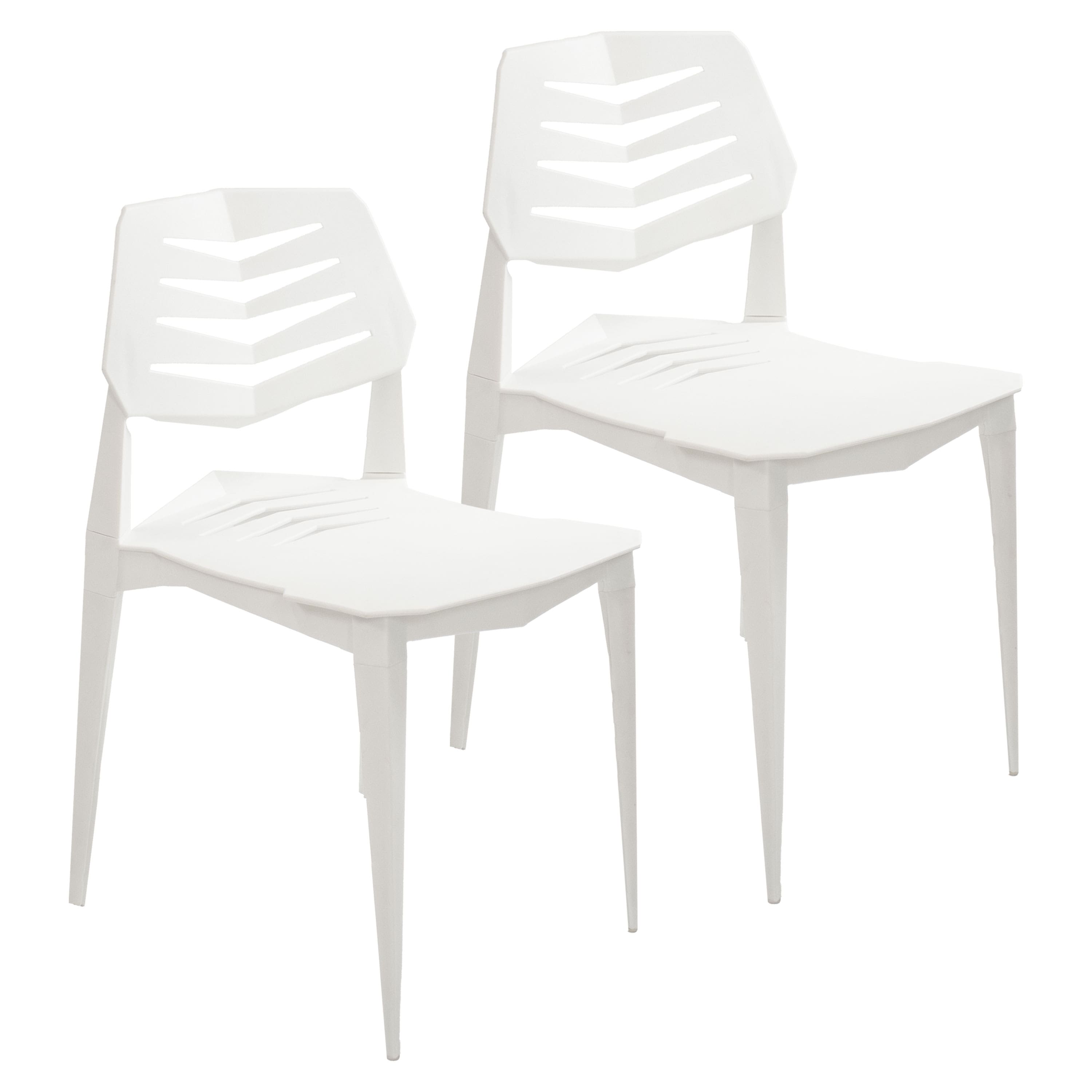 Sunnydaze - Matisse Polypropylene Outdoor Dining Chair - Set of 2 - White