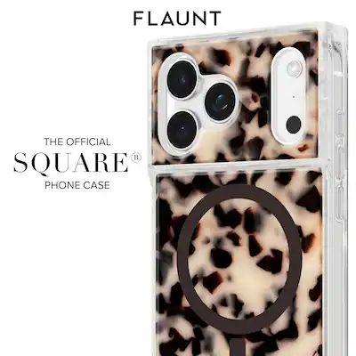 FLAUNT - Square Case with MagSafe for Apple iPhone 17 Pro Max - Blonde Tortoise Shell FLAUNT - Square Case with MagSafe for Apple iPhone 17 Pro Max - Blonde Tortoise Shell