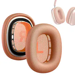 RomeTech - Premium Replacement Ear Cushions Compatible with Apple AirPods Max – Durable Mesh Fabric and Soft Foam Earpads - Orange