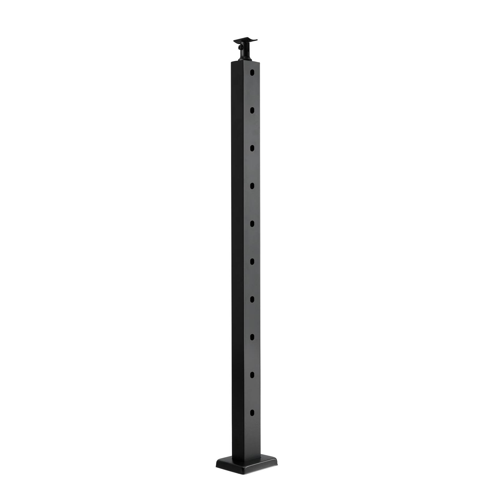 Alt View 5. VEVOR - Cable Railing Post, 36x1x2 Inch Stair Railing Post, with Pre-Drilled 30° Angled Holes, Stainless Steel Cable Rail Post - Black.
