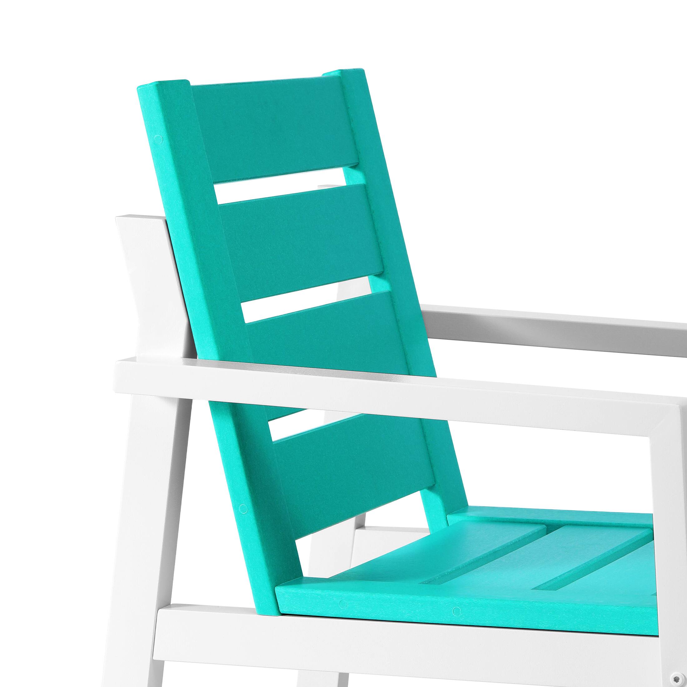 Alt View 2. WestinTrends - WestinTrends Cape May HDPE Outdoor Patio Dining Arm Chair - Turquoise.