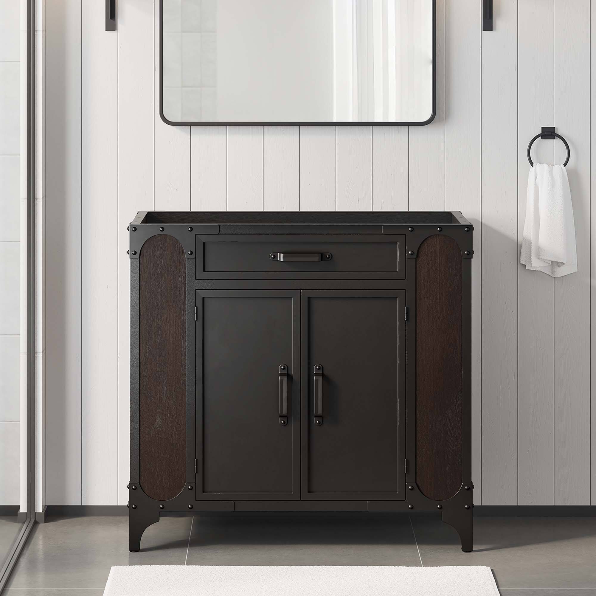 Front. Modway - Steamforge Bathroom Cabinet Basin Not Included by Modway - Black Walnut.