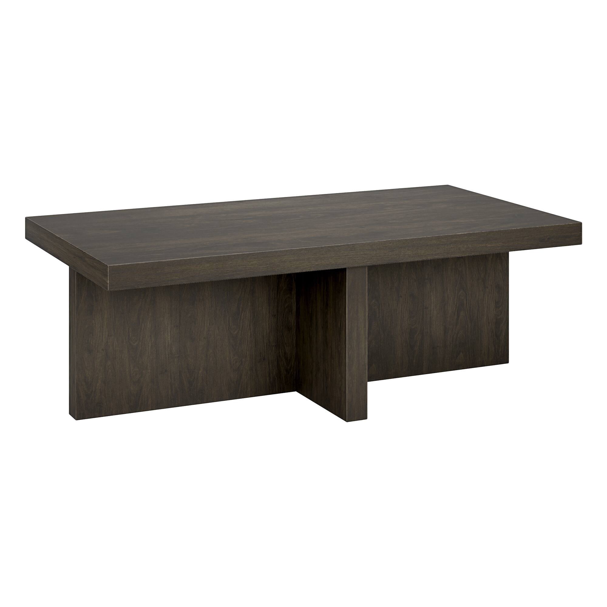 Front. Hudson&Canal - Elna 44" Wide Rectangular Coffee Table - Brown.