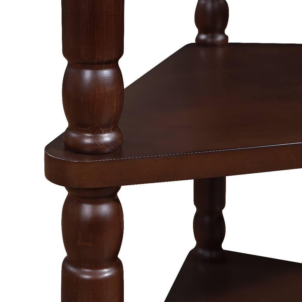 Alt View 7. Loheer - Loheer 33.8 Inch Small Triangle Corner Table 3 Tier Wood Corner Side Table with Solid Wood Legs Light Espresso - Light Espresso.