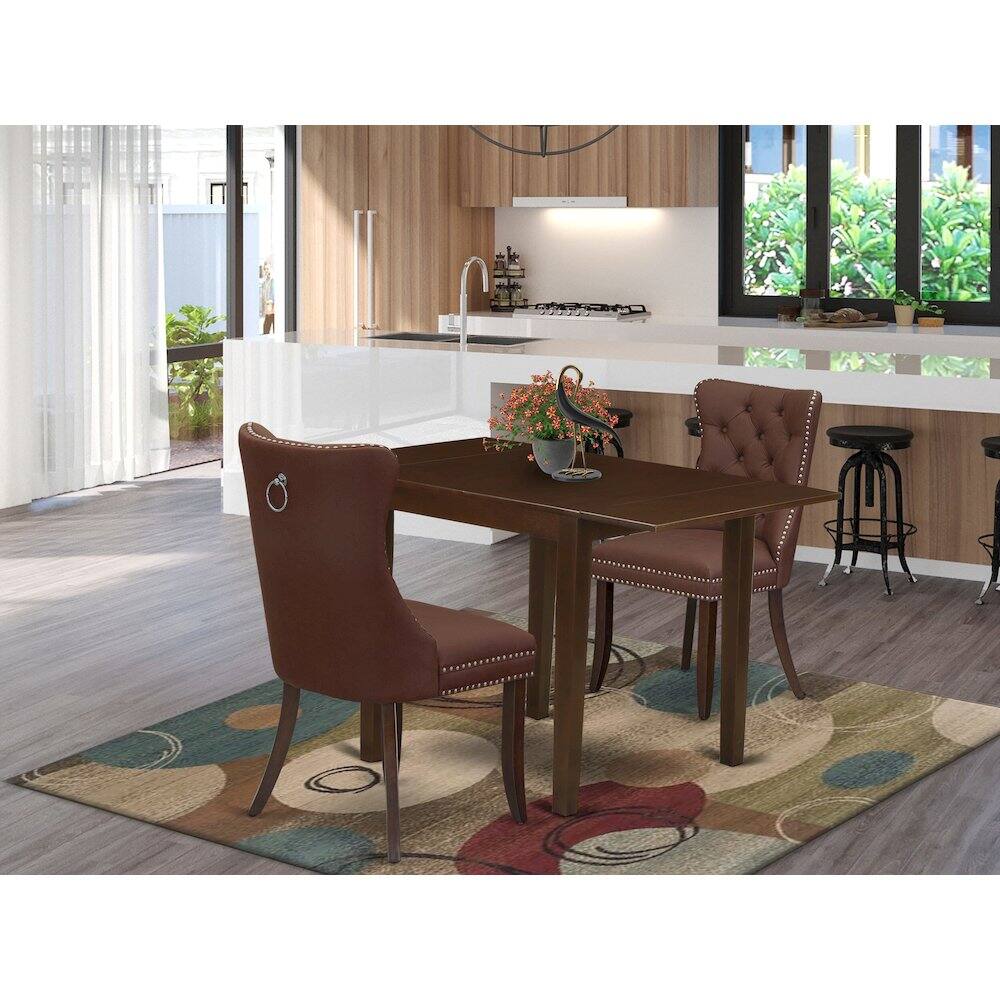 Alt View 9. East West Furniture - 3 Piece Dining Table Set - Red.