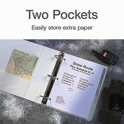 Two Pockets  
Easily store extra paper  

Snow Route  
Plow Schedule 01-A  

- E Washington St  
- Vollmeyer Ave  
- Smith St  
- Cty H Fld  
- Loggers AB  
- Addie Way Rd  
- Birch Ave  
- Pe St  
- St 9  

- G Washington St  
- Smith St  
- Cty H Fld  
- Loggers AB  
- Addie Way Rd  
- Birch Ave  
- Pe St  
- St 9