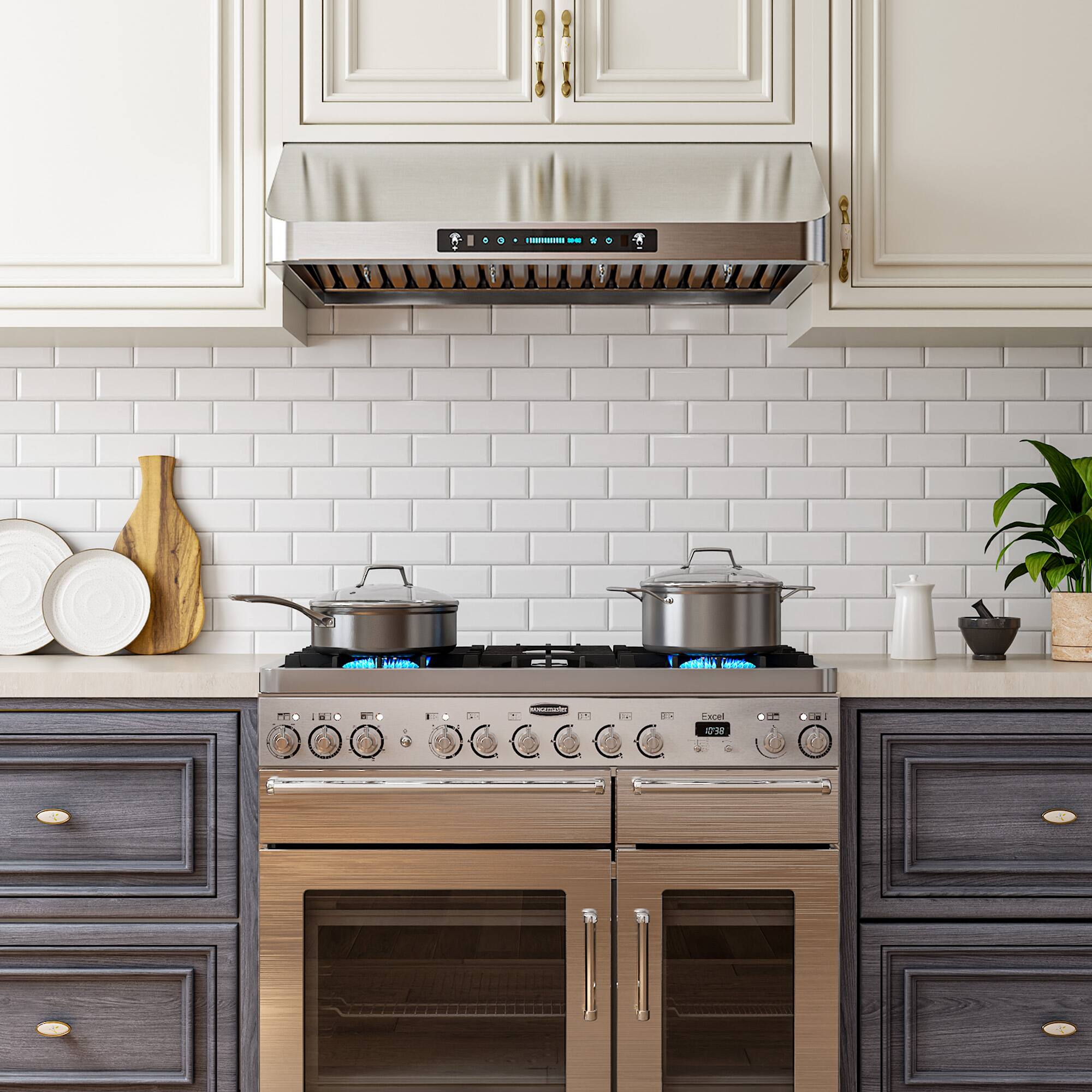 Alt View 1. Onefly - 30 inches - Ducted - Under Cabinet Range Hood - silver.