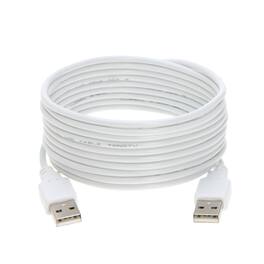 Cables Direct Online - USB 2.0 A-Male to A-Male Cable – 15ft, High-Speed Data Transfer/Charging Cord - White