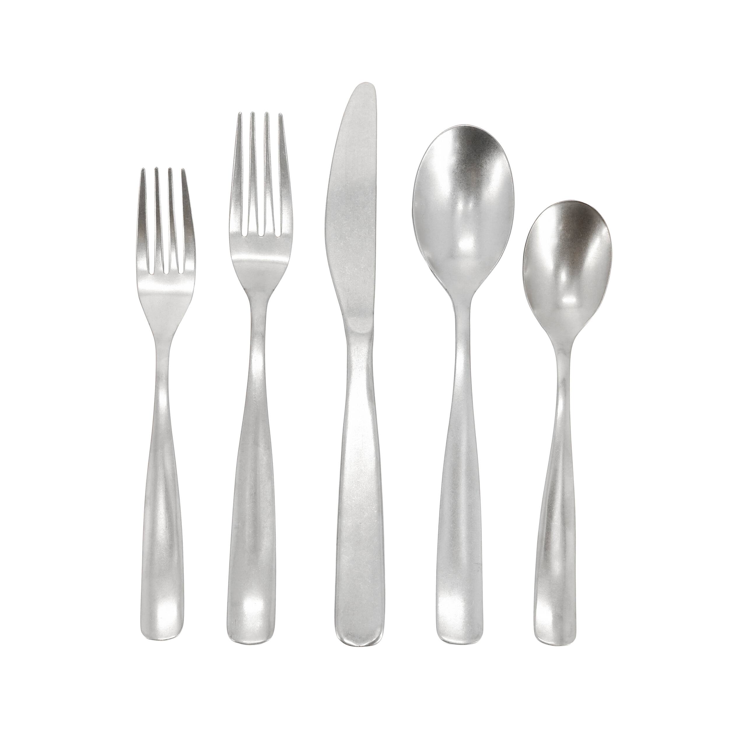 Alt View 2. Gibson - Gibson Home Hulton 20 Piece Stainless Steel Flatware Set in Silver - Silver.
