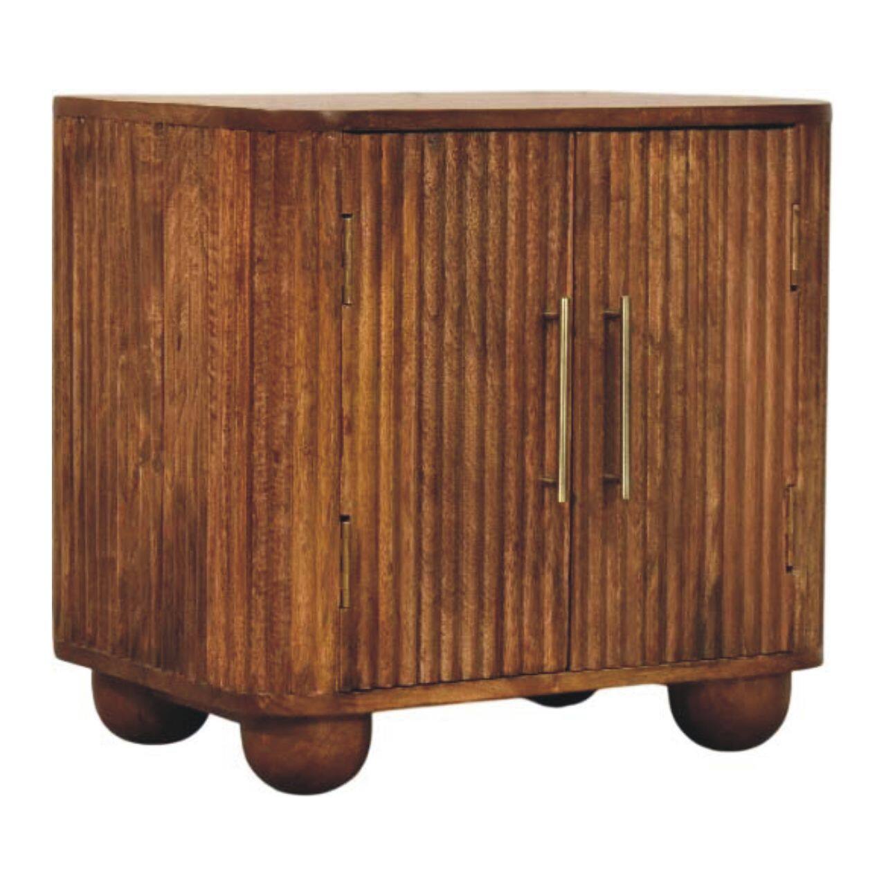 Angle. Artisan Furniture - Artisan Furniture Solid Wood Solis Fluted Mini Sideboard - Brown.