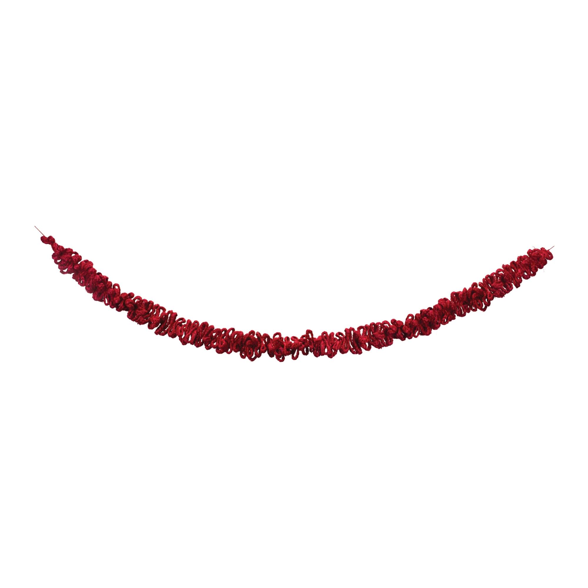 Angle. BreeBe - Bunched Jute Garland (Set of 2) - Red.