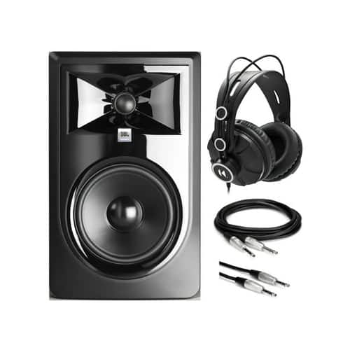 JBL - 305P MKII Powered 5-Inch 2-Way Monitor with Isolation Pads & TRS Cable