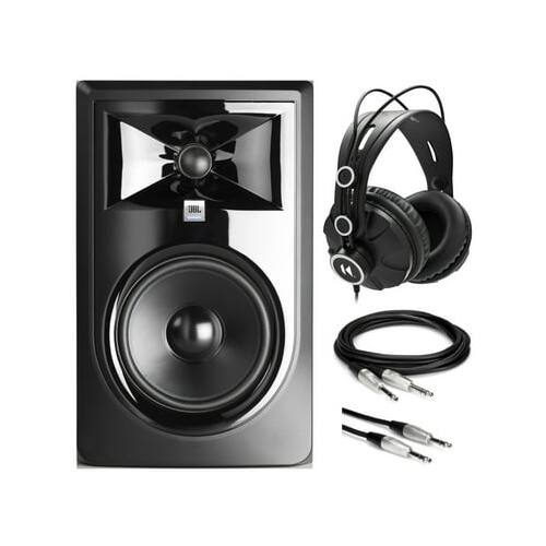 Front. JBL - JBL 305P MKII Powered 5-Inch 2-Way Monitor with Isolation Pads & TRS Cable.