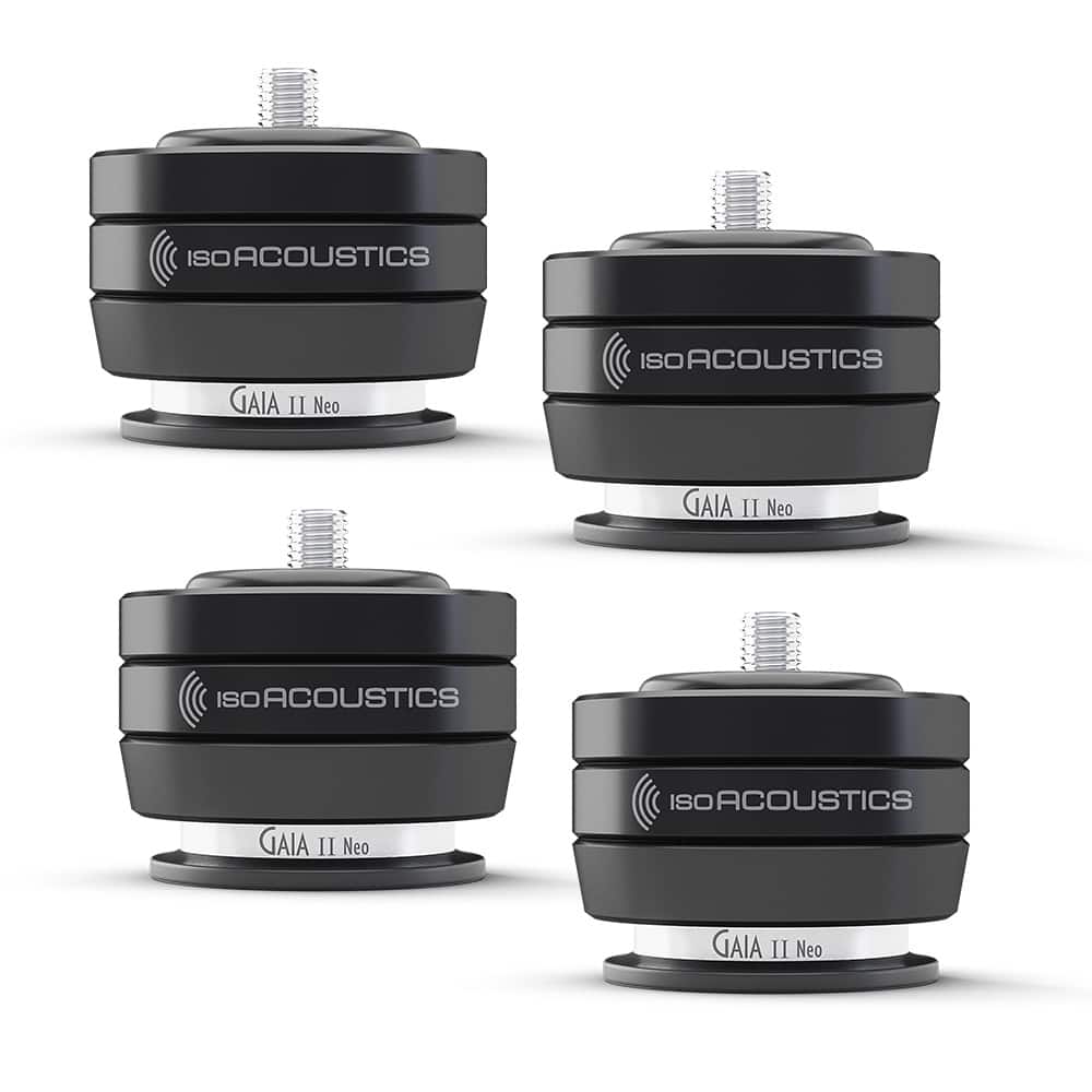 IsoAcoustics - GAIA II Neo Isolation Feet for Floorstanding Speakers and Subwoofers - 4 Pack - Black