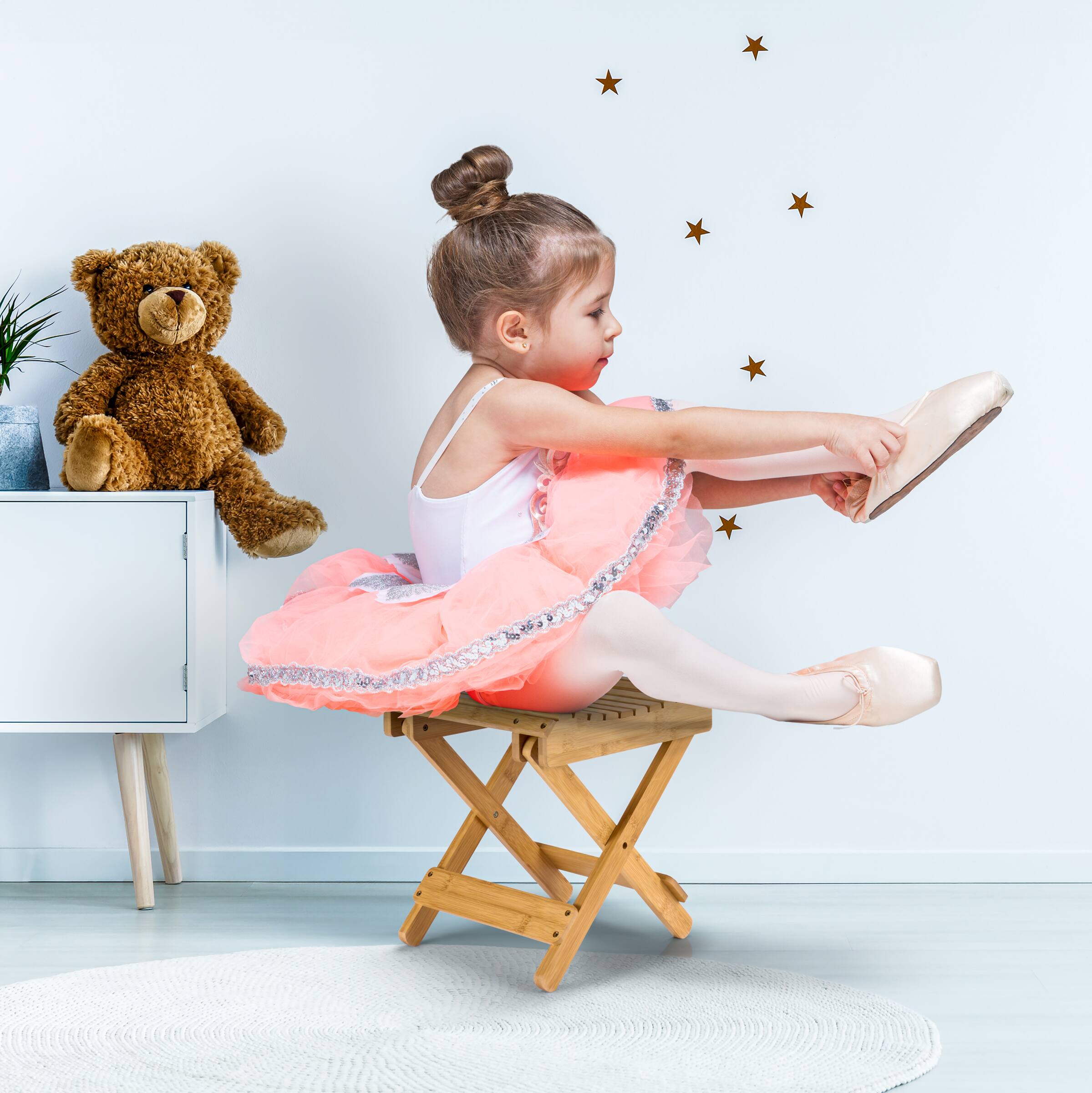 Alt View 2. Sorbus - Sorbus Foldable Shower Stool, Bamboo Foot Rest & Shaving Stool for Inside Shower, Portable Step Stool, Folding Bench - Mocha.