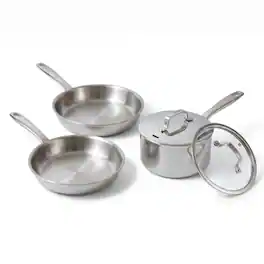 Alva - Maestro 5-Piece 5-Ply Stainless Steel Cookware Set - Silver