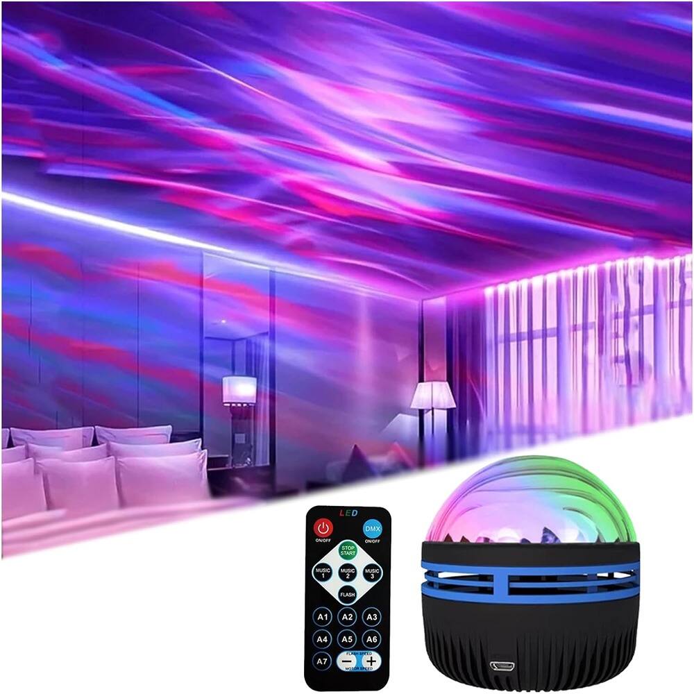 ACJPR - 2-in-1 Northern Lights & Ocean Wave Projector with 14 Galaxy Light Effects for Bedroom, Game Rooms, Parties