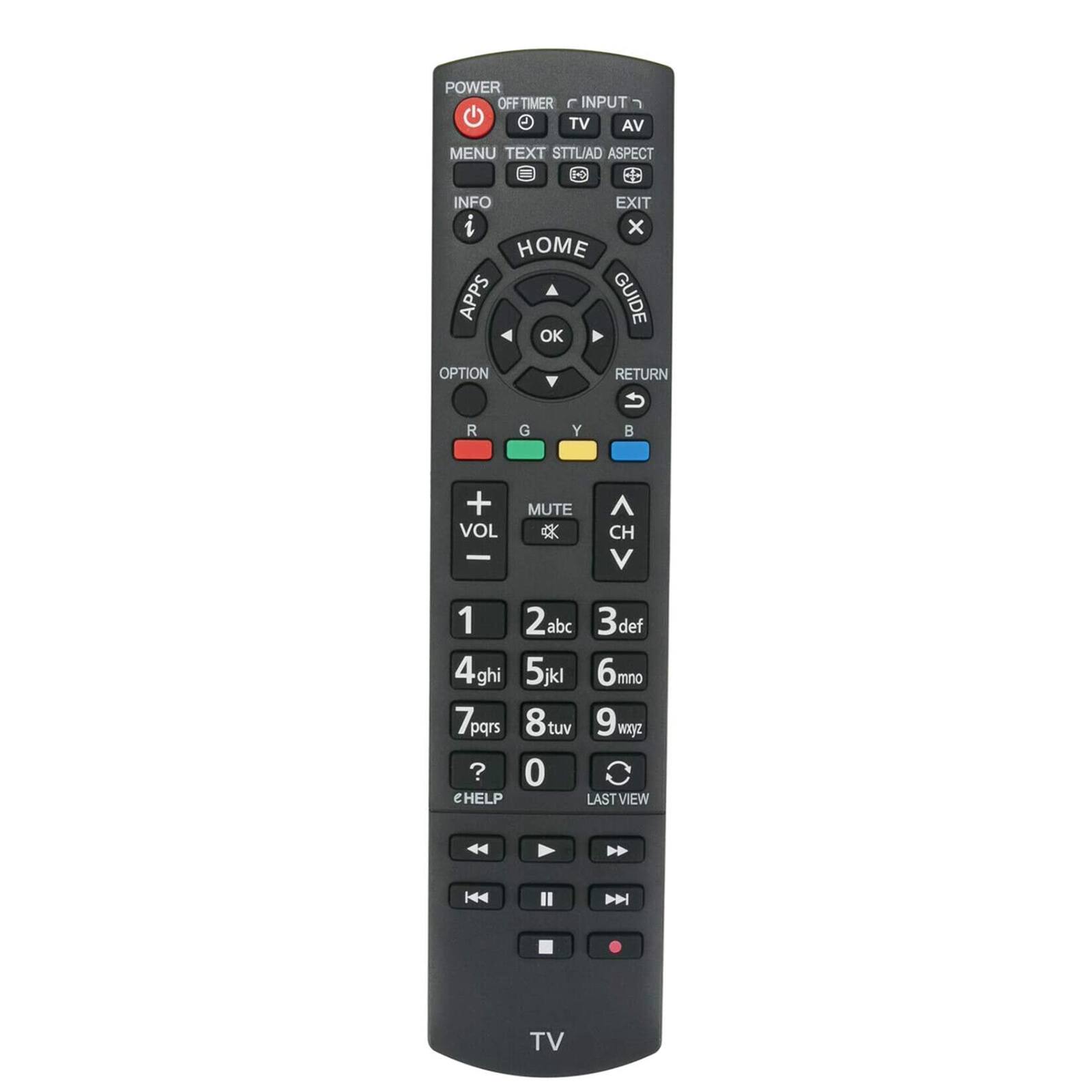 POWER OFF TIMER  
INPUT  
TV AV  
MENU TEXT STTL/AD ASPECT  
INFO EXIT X HOME APPS OK GUIDE OPTION RETURN  
R G Y  + MUTE  VOL <> - V 1 2abc 3def 4ghi 5jkl 6mno 7pqrs 8tuv 9wxyz ? 0 eHELP LAST VIEW  
DDI  
TV