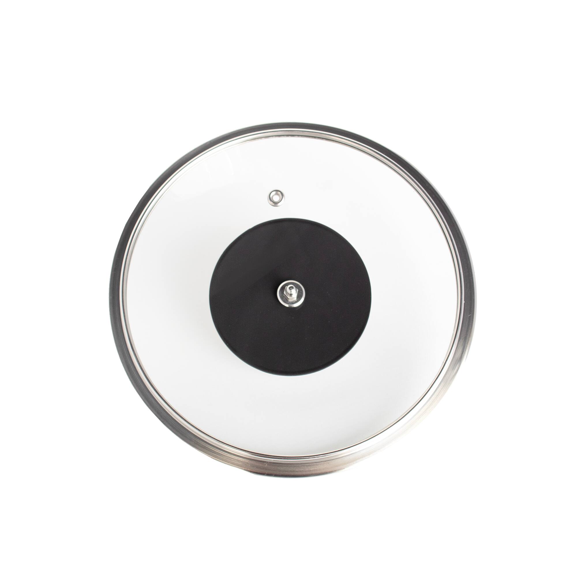 Alt View 3. Livwell Brands - DiamondClad™ 8" Tempered Glass Lid with Silicone Rim, Cool Touch Insulated Handle, Dishwasher Safe – Clear - Silver/Glass.