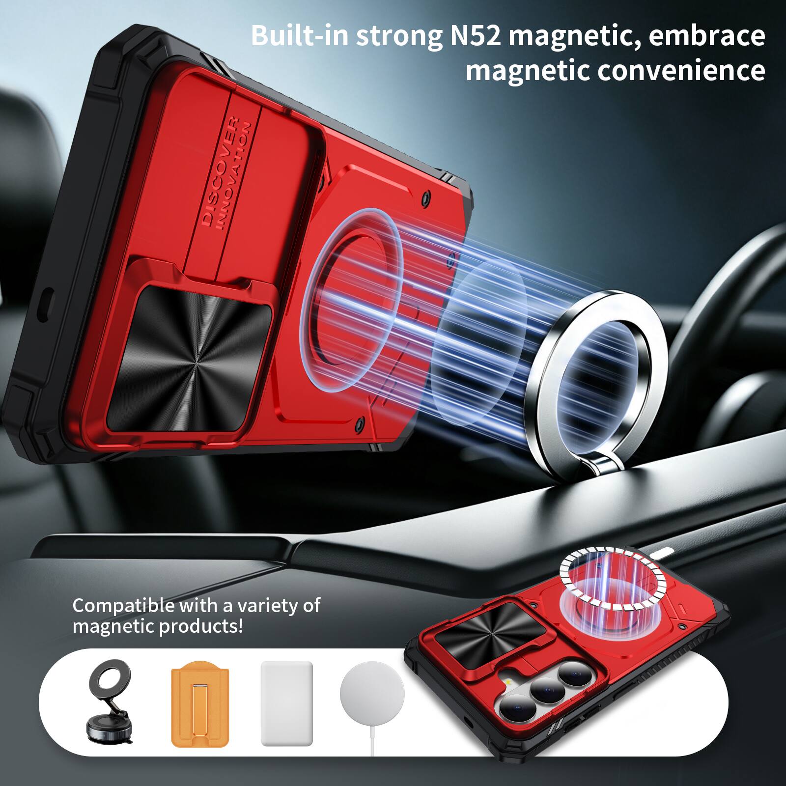 Built-in strong N52 magnetic, embrace magnetic convenience

Compatible with a variety of magnetic products!