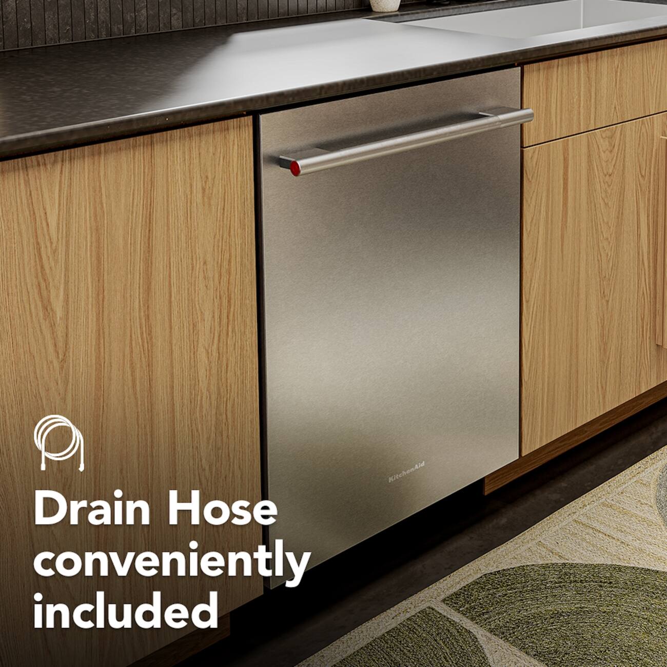 Pl KitchenAid Drain Hose conveniently included